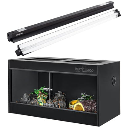 REPTI ZOO T5 HO UVB Lighting Combo Kit 10.0 24W with 68 Gallon PVC Reptile Enclosure