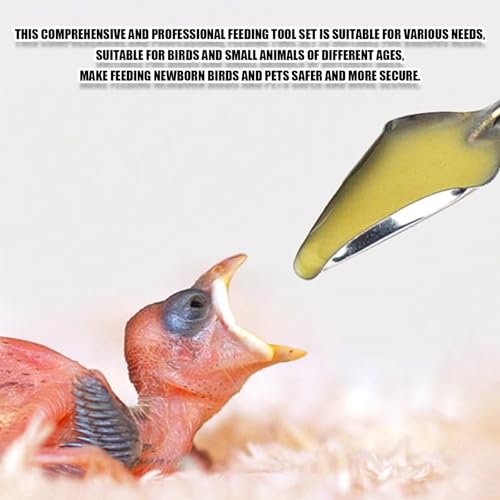 14 pcs Baby Bird Feeding Syringe Set, Small Bird Feeding Hand Feeding Tubes Kit, Parrot Feeder Food Feeding & Watering Supplies for Baby Birds Small Pet - color: mix