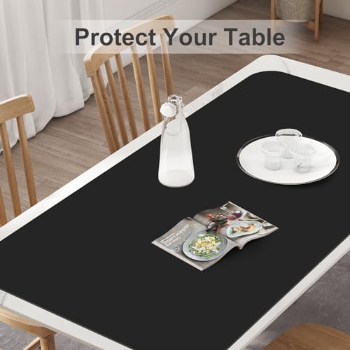 Silicone Mats for Kitchen Counter, Treerit 47.24"x 23.62" Extra Large Silicone Mat, Non-slip Heat Resistant Kitchen Counter Mat, Quartz Countertop Protector, Shipped Rolled Up, No Creases, Black - color: Black
