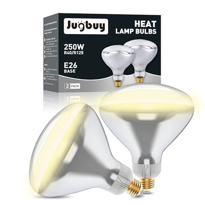 250 Watt Heat Lamp Bulbs, Clear Incandescent Heating Outdoor Light Bulb for Bathroom, Chickens, Chicks, Ceiling, Reptile, Food, Plants, Medium E26 Base - 2 Pack - size: 2 Pack