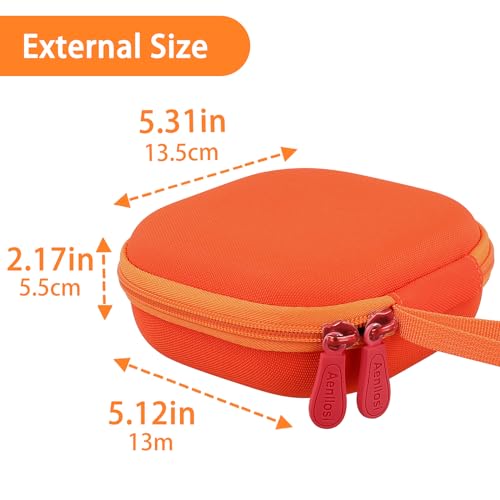Aenllosi Hard Case for Moonlite Mini Projector Gift Pack fits upto 20 | EVA case construction, Water-resistant design, Dust-resistant design, Smooth zipper access, Carry handle, Case only - color: Orange