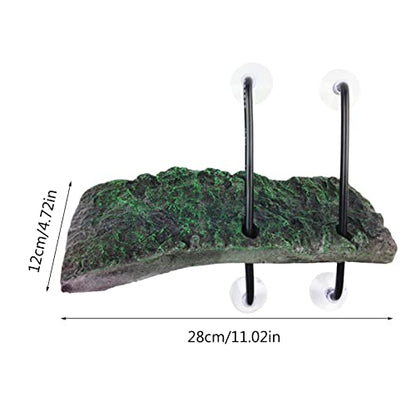 Floating for Turtle Basking Platform with Suction Cups Resin Island Dock for Aquatic Turtles Climbing Height Adjustable