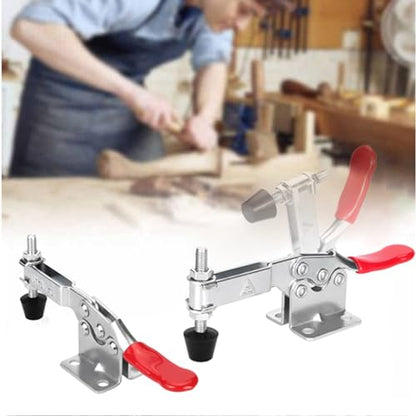 10 Pack Toggle Clamps, Hold Down Clamp 220Lbs Holding Capacity Quick Release Horizontal Clamps with Rubber Pressure Tip for Woodworking Jigs and Fixtures, Welding, Drill Press, Crosscut Sled - size: 10Pack-201B