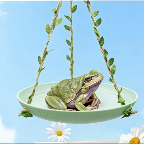 Frog Swing Toys, Frog Habitat Platform, Tank Aquarium Terrarium Decoration Accessories Suitable for Amphibians Frogs Geckos Hermit Crabs Hamsters Guinea Pigs Parrots Lizards.