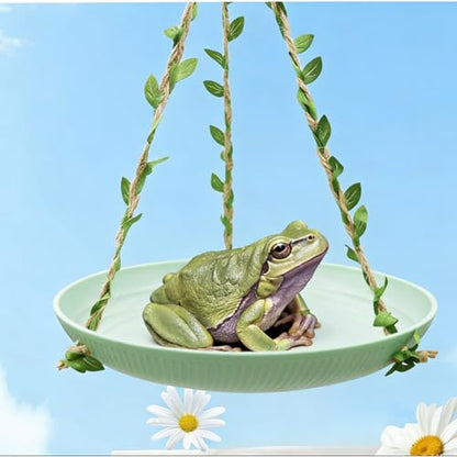 Frog Swing Toys, Frog Habitat Platform, Tank Aquarium Terrarium Decoration Accessories Suitable for Amphibians Frogs Geckos Hermit Crabs Hamsters Guinea Pigs Parrots Lizards.