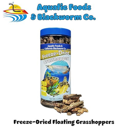 Grasshoppers, Freeze Dried Grasshoppers for Large Tropical Fish, Monster Fish, Reptiles, Turtles, Tortoises, Frogs, Hamsters, Birds, Rodents 4.3oz Canister - size: 4.3 Ounce (Pack of 1)