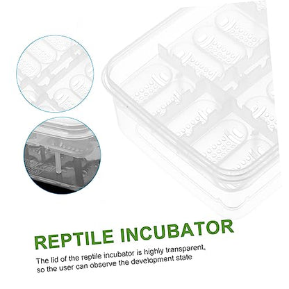 MERRYHAPY 2PCS Reptile Egg Hatchery Box 16 Holes Professional Incubation Tray for Geckos and Lizards Sturdy Reptile Supply for Hatching Eggs