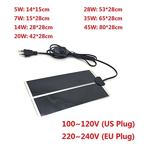 110V 220V Reptile Warm Mat Pet Heating Pad Electric Blanket for Incubator Aquarium 5W/7W/14W/20W/28W/35W/45W US Plug -28W - color: US Plug -28W