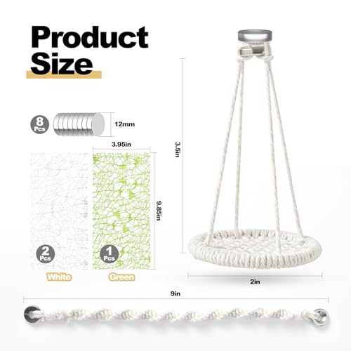 5 PCS Jumping Spider Rope Bridge Swings Set，Jumping Spider Webbed Moss Ribbon Tarantula Enclosure Accessories Natural Cotton Rope Handmade Pet Tiny Animals Enclosure Decorations - size: Style A