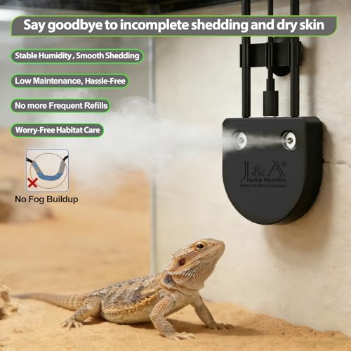 J&A Reptile Fogger, Terrarium Humidifier Mister with Temp & Humidity Probe | Reptile mister, Ideal for Reptiles/Amphibians/Paludarium/Vivarium (Grey & Black)
