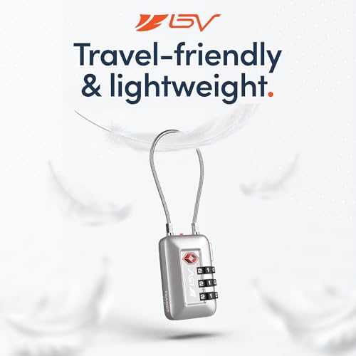 TSA Accepted Luggage Travel Lock, Set-Your-Own Combination Lock for School Gym Locker, Luggage Suitcase Baggage Locks, Filing Cabinets, Toolbox, Case (Silver, 1 Pack) - color: Silver 1-Pack