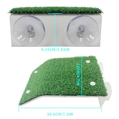 KVZVK Lawn Basking Platform for Turtle,Turtle Resting Simulated Grass Terrace,Reptile Tank Accessories for Grass Turtle, Newts,Frogs and Axolotls