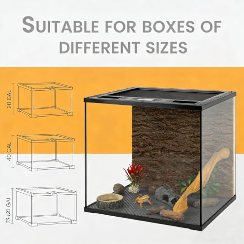 118" Non-Adhesive Reptile Tank Carpet for Bearded Dragon, Black | Washable & Reusable Non-Slip Breathable Base Gentle on Skin & Claws Fits Gecko Iguana Snake Tortoise Easy Clean - size: 118IN