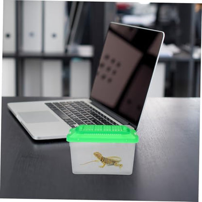 HANABASS Portable Plastic Turtle and Goldfish Box Transparent Multi Functional Pet Carrier for Reptiles and Hamsters Lightweight and Easy Travel and Outdoor Use