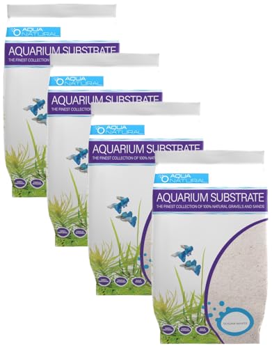 Aqua Natural Sugar White Sand 10lb Substrate for aquascaping, Aquariums, vivariums and terrariums (Pack of 4) - size: (Pack of 4)