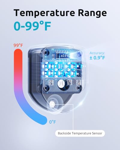 SEAOURA 2-in-1 Aquarium Magnetic Cleaner with Digital Aquariums Thermometer | Tiny Magnet Cleaner Floating Cleaning ToolAlgae Scrapers(Only for Glass Fish Tank) - color: Black
