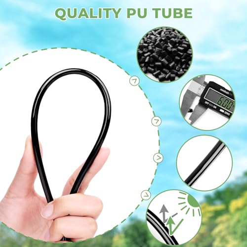 HIRALIY DIY Misters for Outside Patio, 32.8FT (10M) Misting Hose, 10 Brass Mist Nozzles, 2 Plugs, Water Misters for Backyard, Porch, Patio Cooling, Garden Watering and Chicken Coop