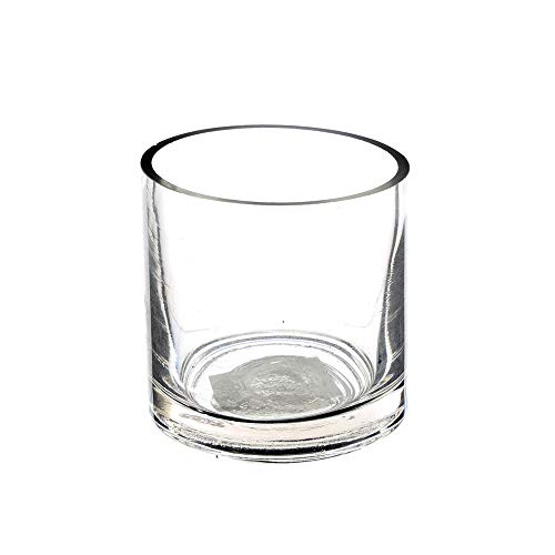 WGV Cylinder Vase, 3" W x 3" H, Clear Skinny Narrow Glass Candle Holder Bud Floral Container Planter Terrarium for Wedding Party Flowers Centerpieces Home Office Decor, 1 Piece - size: 3"x3"H