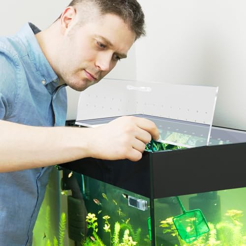 Sieral Aquarium Lids Polycarbonate Canopy 2 Pieces Set 16.87 x 16.87 x 0.12 Inch for 50/65/84 Gallon with Center Brace Aquariums Cover Fish Tank Lid with a Hook Knife, Clear - color: Clear, size: 36 x 18 Inch