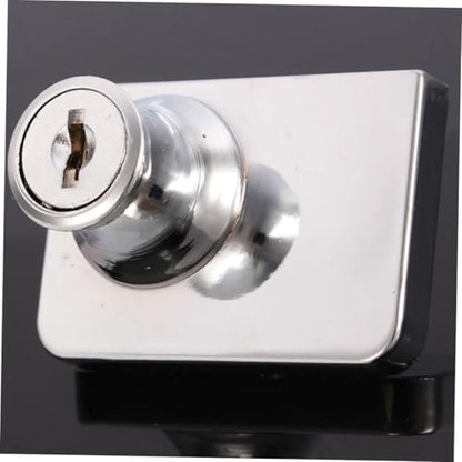 Glass Cabinet Lock Zinc Alloy 5-8mm Security Door Lock with Keys for Display Showcase Furniture Latch Compatible with Single and Double Doors