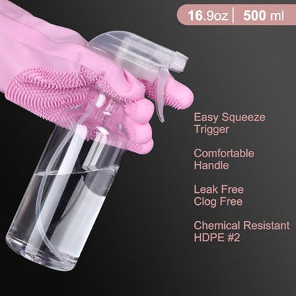LANBEAUTIFY Plastic Spray Bottles - Empty Spray Bottles for Cleaning,16.9oz/2Pack,Mist/Stream Spray Bottle for Plants, Pet, Hair - (Clear, 16.9oz)