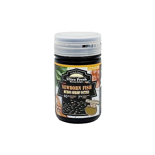 Ultra Fresh Baby Fish Food with 50% Sword Prawn Shrimp, Slow Sinking, Substitute for Brine Shrimp - For Fry Health and Cleaner Water