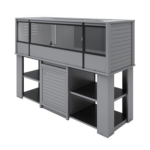 New Age Pet® ECOFLEX® 72" Jumbo Versa Stand, Standard Height Cabinet for Reptile & Small Animal Habitat, Lounge in Grey - color: Grey