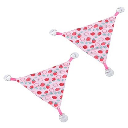 Zerodis Reptile Hanging Bed, Bearded Dragon Strawberry Hammock Hanging Lounger with Adhesive Suction Cup for Climbing Guinea Pig Hamster Lizard 2pcs - size: Pink strawberry size M