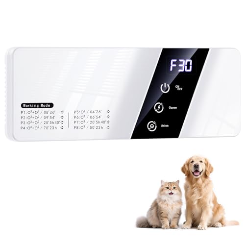 Cat Litter Deodorizer, 13 Modes Ozone & Negative Ion Odor Eliminator | Small Spaces Air Ionizers for Litter Box, Pet Odor, Smoke & Dust, Filterless Quiet Purifier for Bedroom, Kitchen