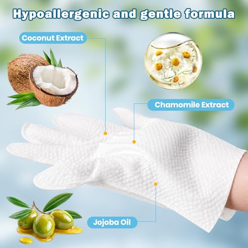36Pcs Hypoallergenic Pet Glove Wipes for Dogs & Cats | Deodorize & Hydrate Fur Grooming Gloves for Paws, Face, Ears & Butt, Daily Care Between Baths & Travel - size: 36PCS