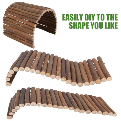 Bearded Dragon Tank Accessories,Reptile Hide Bearded Dragon Hide Wooden Bridge Tortoise Habitat Accessories Basking Platform Hideout for Tortoise Snake Ball Python Lizard Crested Gecko(19.7 x 8.8)