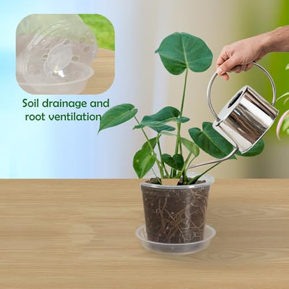 40 Pack 3 Inch Clear Nursery Pots with Drainage Plant Pots for Plants Transparent Potting Containers for Plants Seeding Starter Pot (Clear, 3 Inch 40 Pcs) - size: 3 Inch 40 Pcs