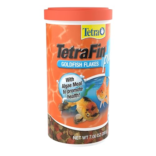 Tetra TetraFin Plus Goldfish Flakes Fish Food with Algae, 7.06 oz | Added Algae for Optimal Health, Balanced Daily Diet for Goldfish and Small Koi, Color-Enhancing, Clean & Clear Water Formula - size: 7.06 Ounce (Pack of 1)