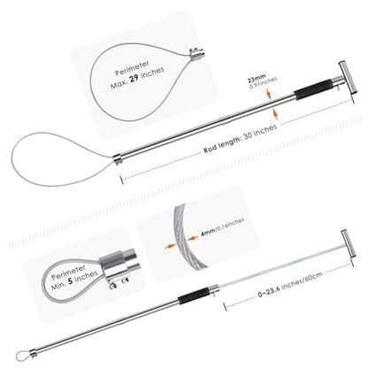 Dog Catcher Pole Animal Control Pole, Rod Length 30 inches | Stainless Steel Pig Holder Catcher Cat Catcher Pole, Heavy Duty Catch Pole for Animals Cats Hogs Pigs and Small/Medium Dogs