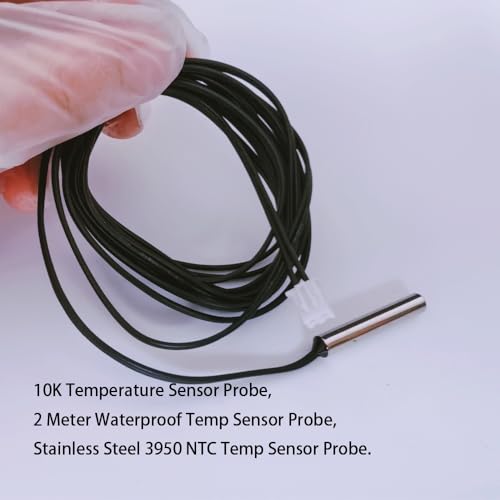 4Pcs 10K NTC Thermistor Probe 2 Meter, 10K Thermistor Temperature Sensor Probe, Stainless Steel 3950 NTC 10K Temp Sensor Probe use for Water Dispenser/Refrigerators/Freezers,etc. - style: 4pcs NTC 10K 3950 Thermistor 2 Meter