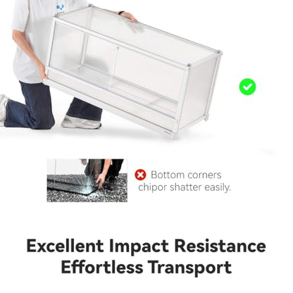 50 Gallon Reptile Tank, Reptile Enclosure for Easy Maintenance, Top Screen Ventilation & Glass Sliding Door 38''x18''x18'' - size: 38x18x18" 50 Gallon