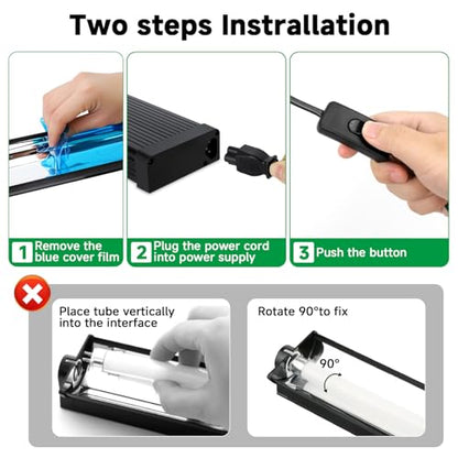 T5 UVB Reptile Light Fixture Upgrade Square HO UVB Bulb Lighting Combo Kit 10.0 UVB Light for Reptiles Terrarium Fluorescent 8W Reptile Light Bar UVA UVB Desert Lamp for Bearded Dragon Turtle Tank - size: 8W 12IN