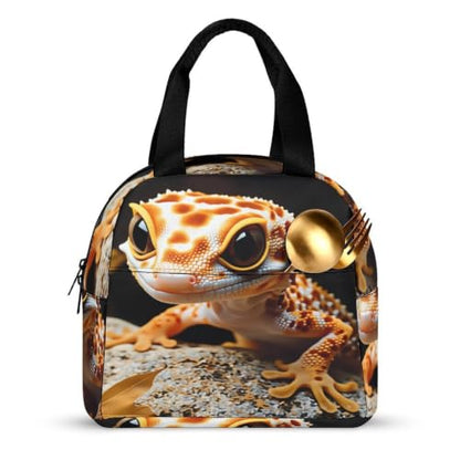 Gecko Rock Leaves Lunch Bag for Women Men | Insulated Lunch Box Leakproof Food Meal Containers Reusable Foldable 6L Capacity Lunch Tote Bags for Work Picnic Travel - color: style-10