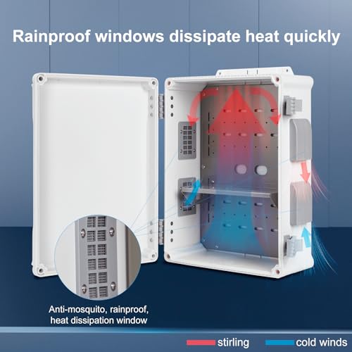 Namunanee Outdoor Electrical Junction Box, ABS Water Resistant Enclosure with Internal Mounting Panel & Hinged Cover (15" H x 11" L x 6" W) - size: 15"H x 11"L x 6"W & Standard
