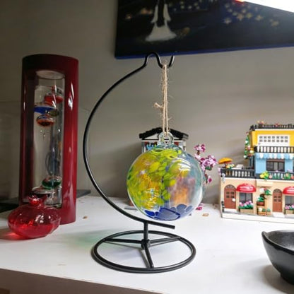 3-Pack Black Ornament Display Stand, Air Plant Holder Terrariums Hanging Stand Crystal Ball Hanging Hook for Christmas Wedding Home Office Decoration
