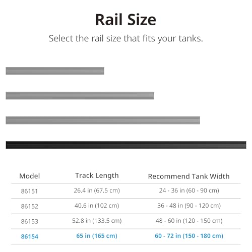 NICREW Multi-Light HyperReef Mount System Sliding Rail, Ideal for 60-72'' Tanks - size: 65''