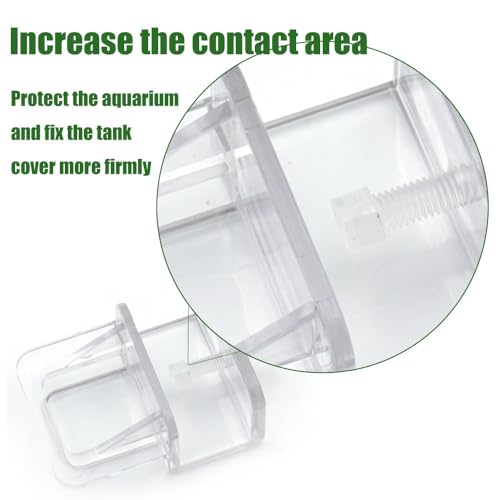 LINLAN 6 Pieces Aquarium Lid Clips, Transparent ABS Plastic Rimless Fish Tank Top Cover Support, Suitable for Plastic Dividers and DIY Anti-Jump