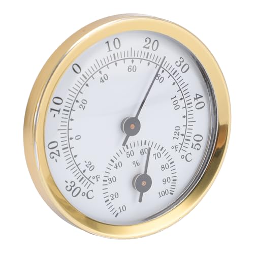 LiebeWH Indoor Thermometer Hygrometer, Aluminum Alloy Digital Humidity Monitor with Double Scale Display for Greenhouse Reptile Terrarium Home Refrigerator