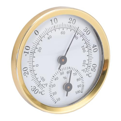 LiebeWH Indoor Thermometer Hygrometer, Aluminum Alloy Digital Humidity Monitor with Double Scale Display for Greenhouse Reptile Terrarium Home Refrigerator