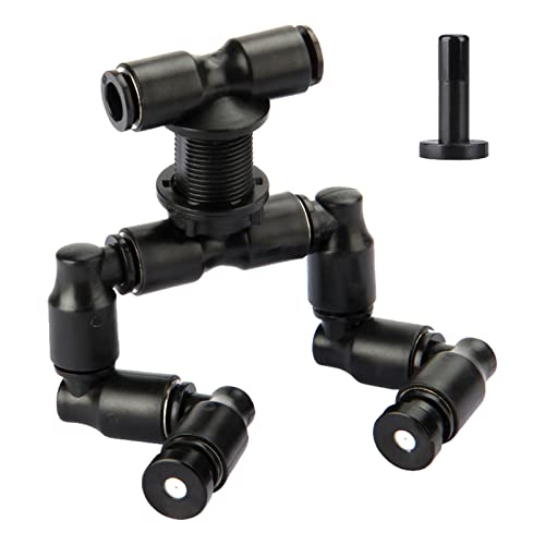 Reptile Mister Nozzles - T Double Misting Assembly, 1/4'' Misting Nozzles for Terrarium, Paludarium, Vivarium, Plants, Amphibians, and Reptile Tanks - size: Double Nozzle
