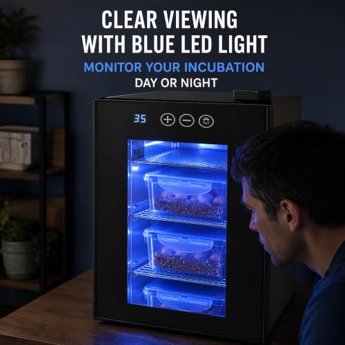 Reptile Incubator 23L Egg Incubator with Humidity Control Cooling Heatin | 10-40℃ Smart Cooling & Heating, 32dB Ultra-Quiet, 3 Removable Shelves, Galvanized Steel Build, For Snake Lizard Gecko Egg