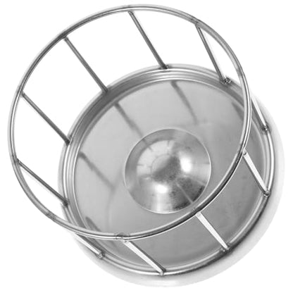 POPETPOP Stainless Steel Reptile Water Dish : Tortoise Feeder with Stable Base Reptile Food Bowl for Bearded Dragon Lizard Frog Gecko, 4.32X4.32X3.14in