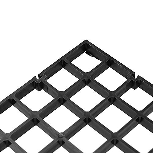 4 Pcs Aquarium Divider Tray Plastic Grid Aquarium Egg Crate Light Diffuser, Fish Tank Divider Filter Bottom Isolation with 8 Pcs Sucker Clip(Black)