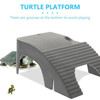MAGICLULU 2pcs Turtle Basking Platform for Turtle Tank and Aquarium, Environmental-Friendly Abs Plastic Reptile Dock, Floating Climbing and Resting Ramp Accessories