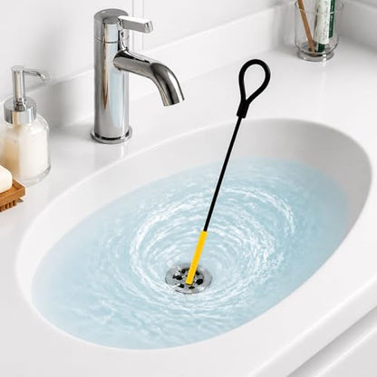 Drain Snake Hair Drain Clog Remover 35 Inch, 5 Pack Reusable Sink Snake Drain Hair Remover Tool, Anti-Break Metal Plumbing Snake Drain Cleaner for Bathroom, Bathtub, Shower, Kitchen Sink